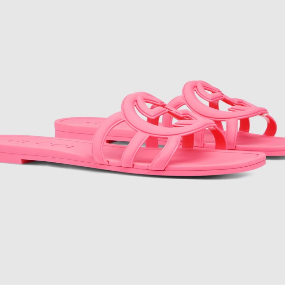 Gucci Vibrant Pink Slide Sandals - Picture 2 of 7